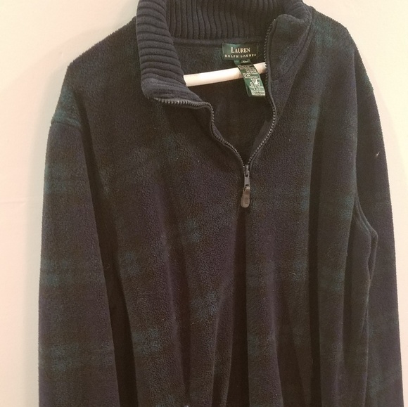 Lauren Ralph Lauren Other Black Watch Plaid Fleece 4 Zip Jacket Poshmark